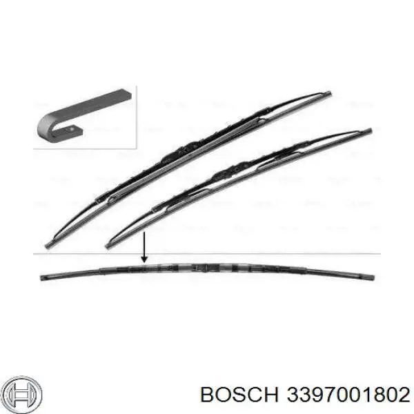 3397001802 Bosch щітка-двірник лобового скла, комплект з 2-х шт.