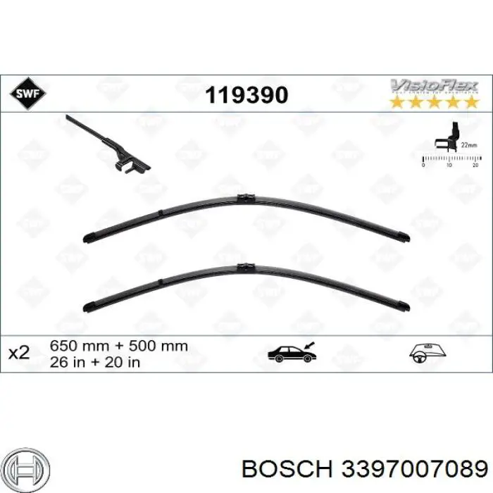 Щітка-двірник лобового скла, комплект з 2-х шт. Bosch 3397007089 ціна, від 28.33 USD