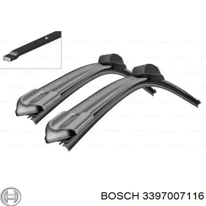 3397007116 Bosch щітка-двірник лобового скла, комплект з 2-х шт.