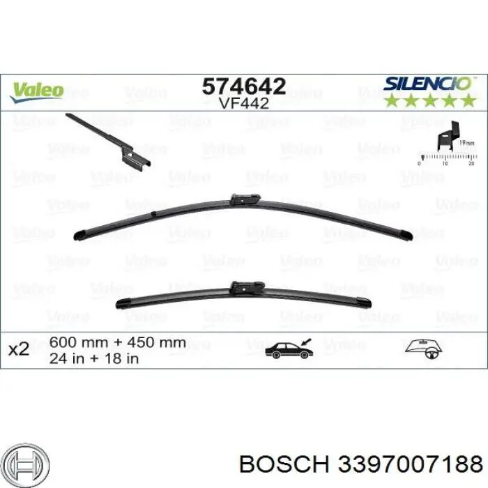 3397007188 Bosch Щітка двірника ліва