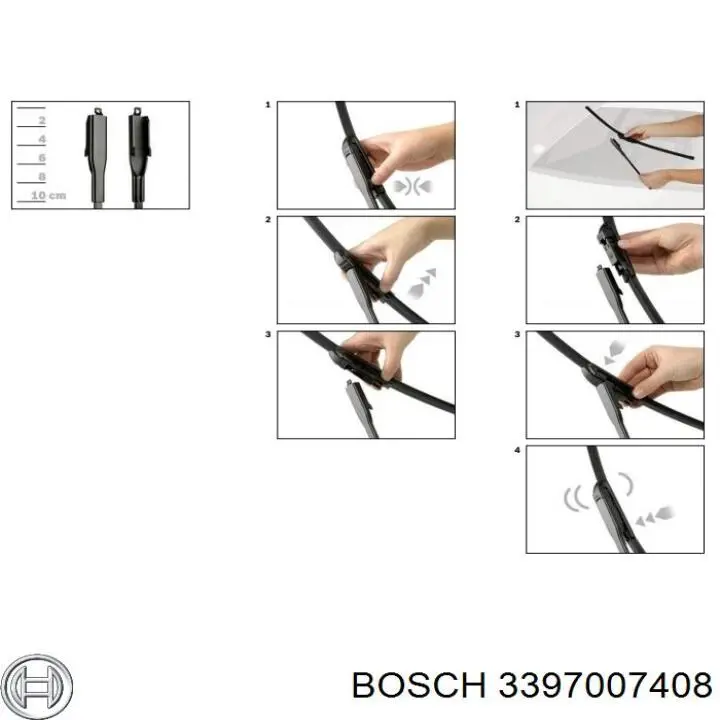 Щітка склоочисника лобового скла, водійська Bosch 3397007408