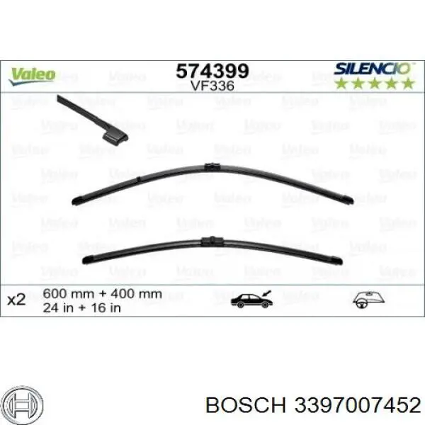 3397007452 Bosch щітка-двірник лобового скла, комплект з 2-х шт.