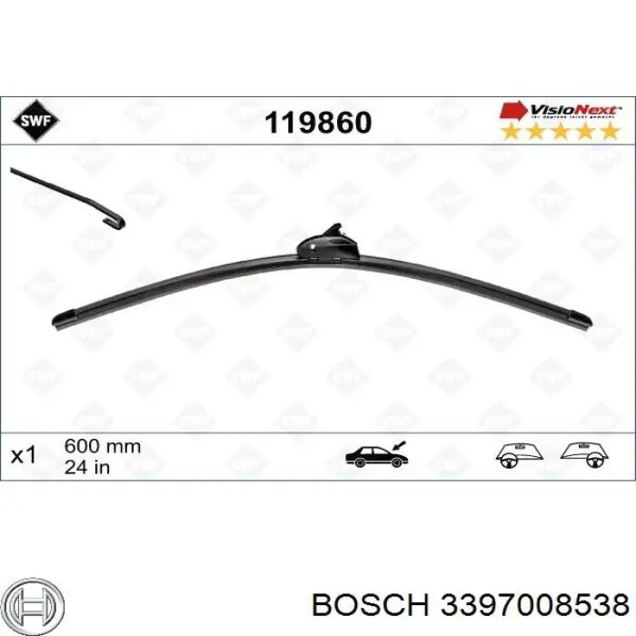 Щітка склоочисника лобового скла, водійська Bosch 3397008538