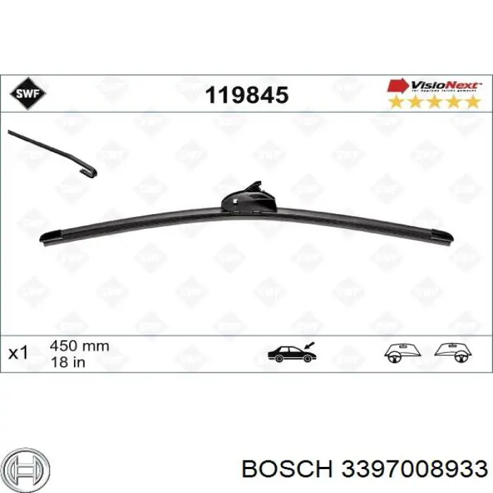 Щітка-двірник лобового скла, пасажирська Bosch 3397008933 ціна, від 3.79 USD