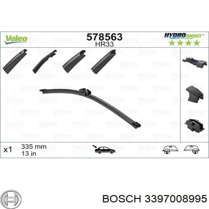 Щітка-двірник заднього скла 3397008995 Bosch