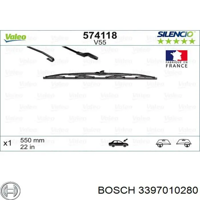 Щітка склоочисника лобового скла, водійська Bosch 3397010280 ціна, від 5.02 USD
