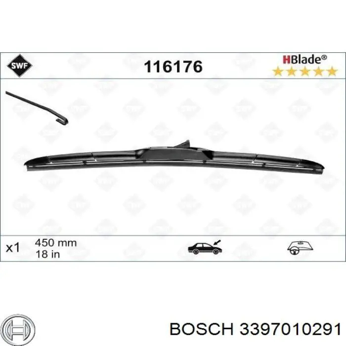 Щітка-двірник лобового скла, водійська Bosch 3397010291 ціна, від 18.92 USD