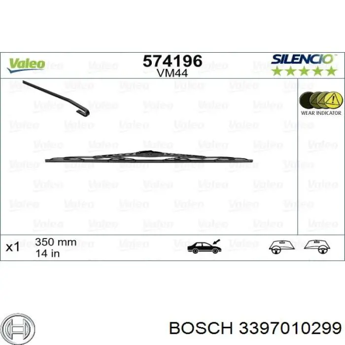 Щітка-двірник лобового скла, водійська Bosch 3397010299 ціна, від 15.95 USD
