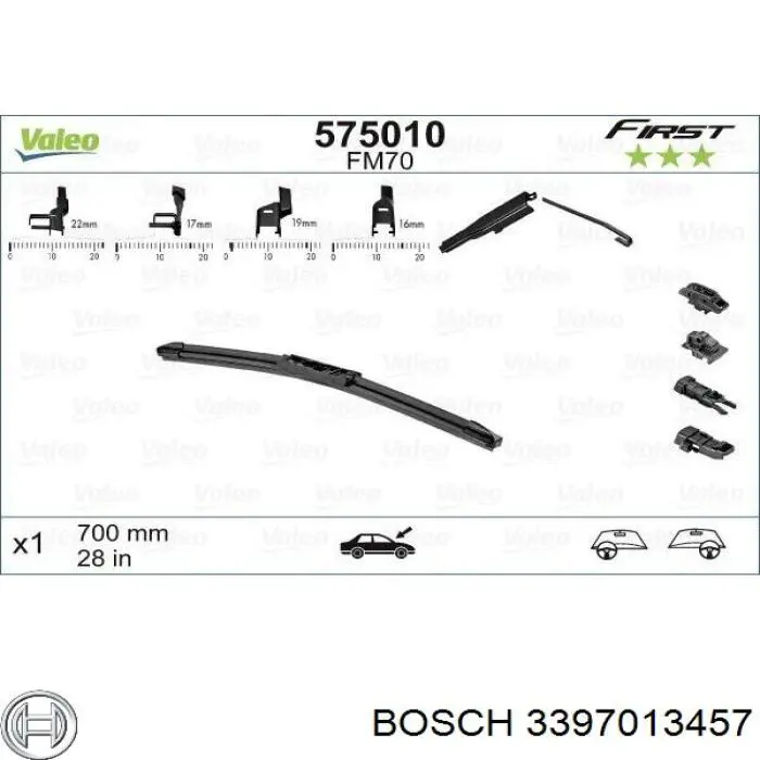Купити 3397013457 Bosch Щітка-двірник лобового скла, водійська