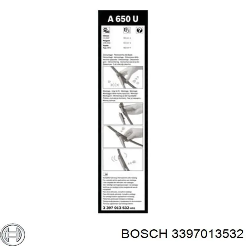 Щітка-двірник лобового скла, водійська Bosch 3397013532 ціна, від 14.08 USD