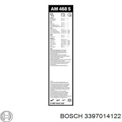 3397014122 Bosch Склоочисники лобового скла