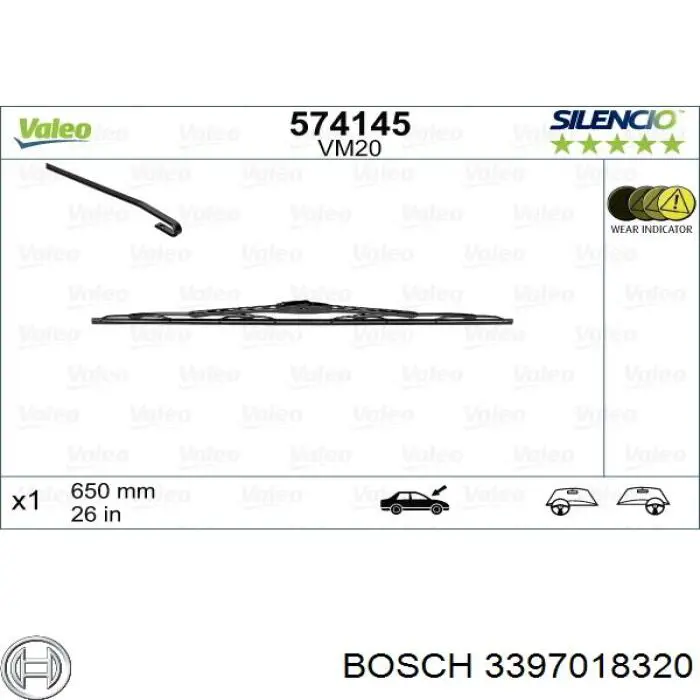 3397018320 Bosch щітка-двірник лобового скла, водійська