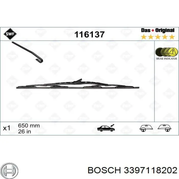 Щітки склоочисника 3397118202 Bosch