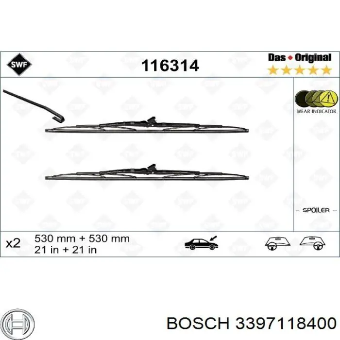 Купити 3397118400 Bosch Безконтактні двірники