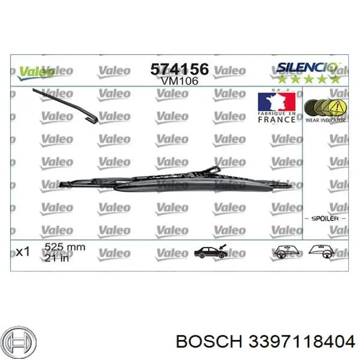 Щітки склоочисника 3397118404 Bosch