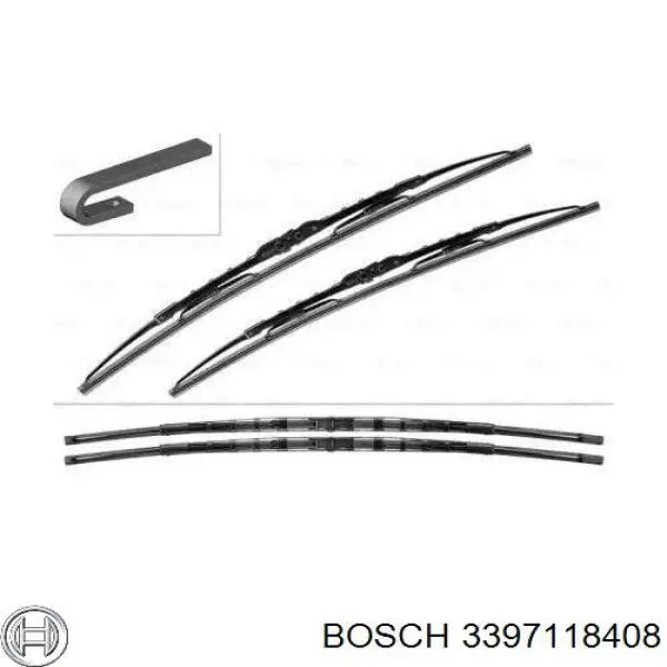 Щітка-двірник лобового скла, комплект з 2-х шт. Bosch 3397118408 ціна, від 29.41 USD