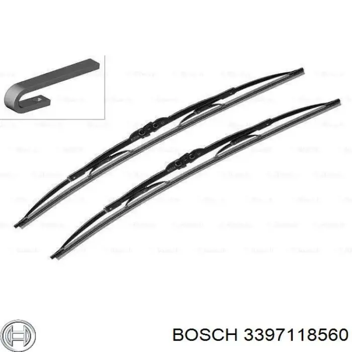 3397118560 Bosch щітка-двірник лобового скла, комплект з 2-х шт.