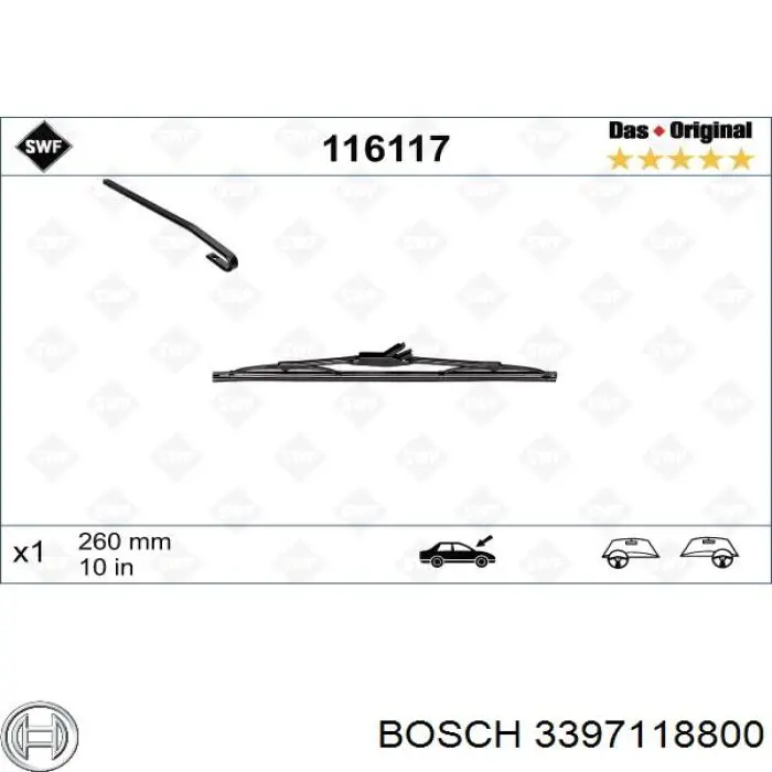 343 Bosch Щітка двірника ліва
