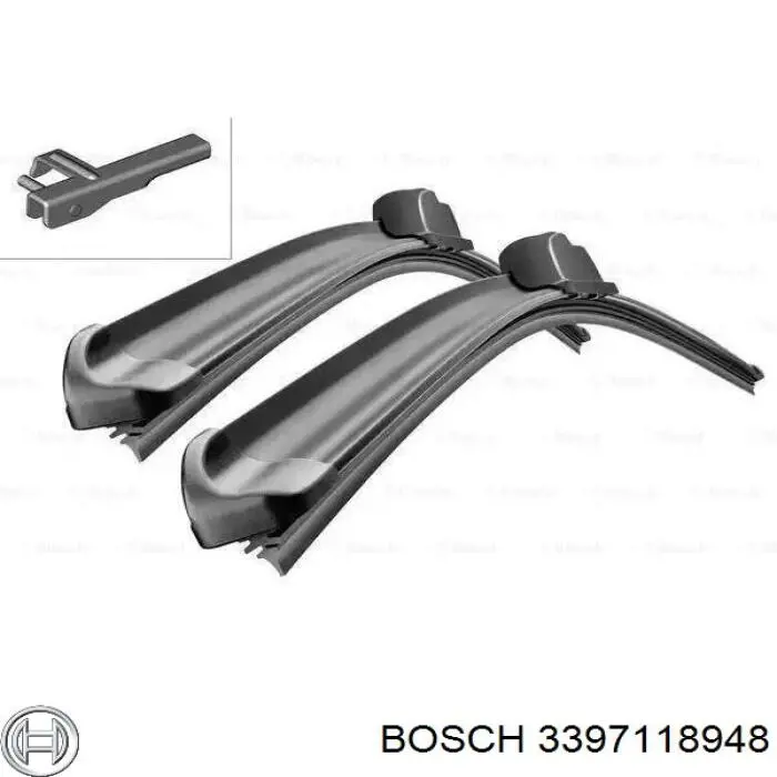 3397118948 Bosch щітка-двірник лобового скла, комплект з 2-х шт.