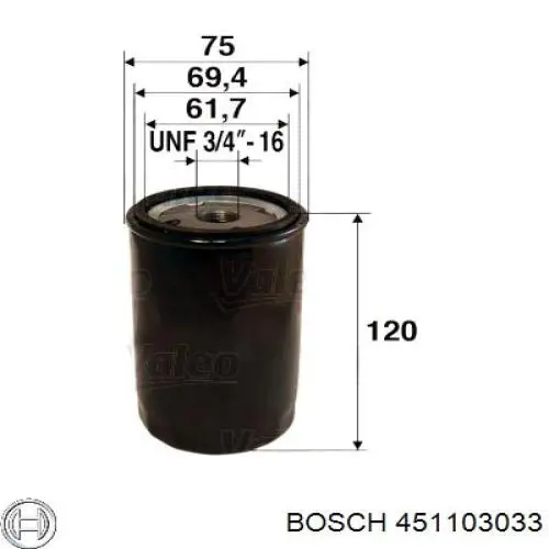 451103033 Bosch фільтр масляний