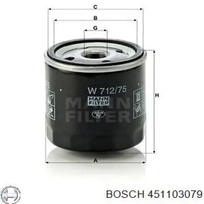 451103079 Bosch фільтр масляний