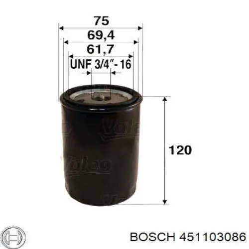 451103086 Bosch фільтр масляний