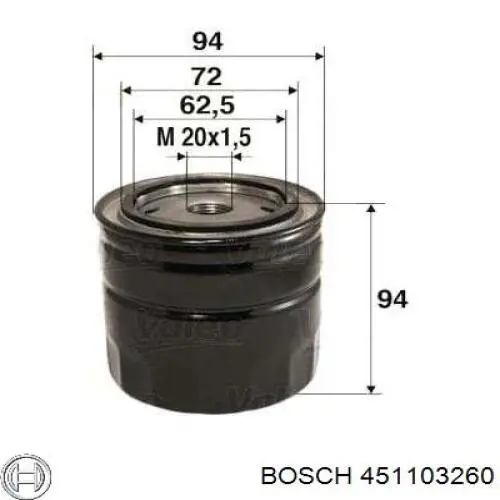 451103260 Bosch фільтр масляний