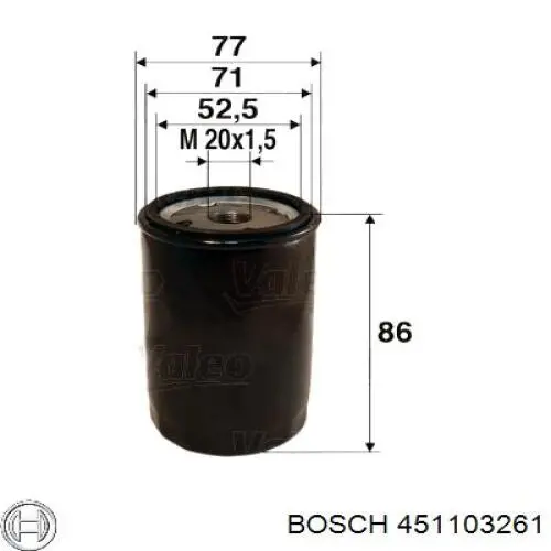 451103261 Bosch Фильтр масляный