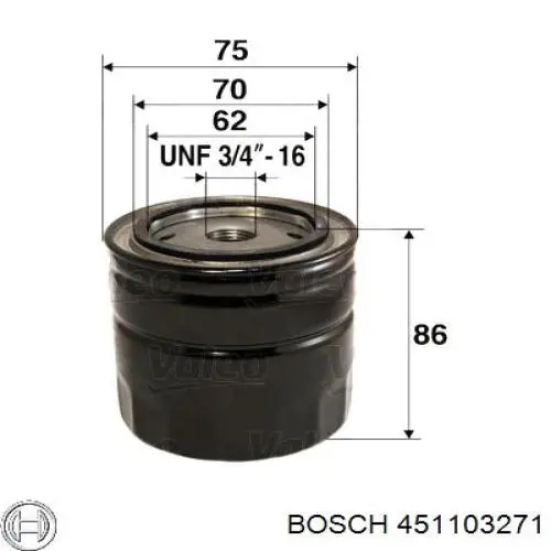 451103271 Bosch фільтр масляний