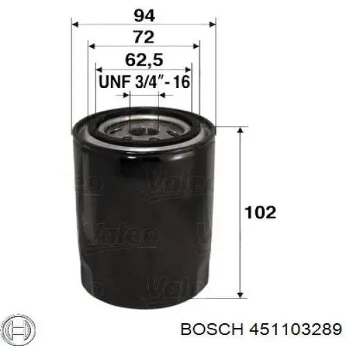 451103289 Bosch фільтр масляний