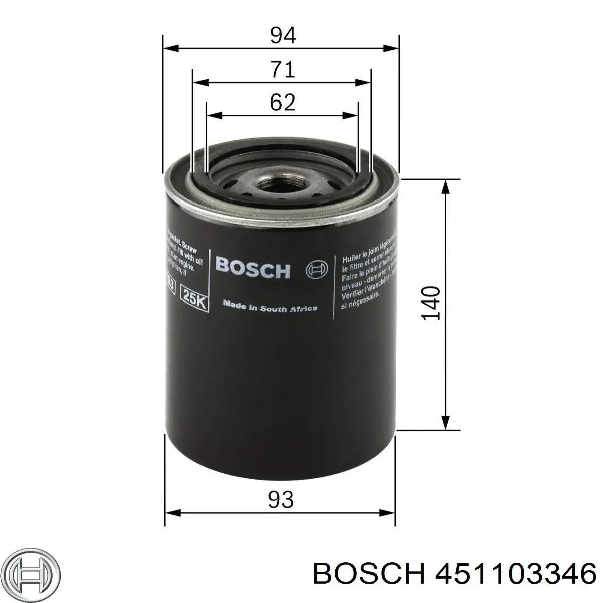 Масляний фільтр 451103346 Bosch