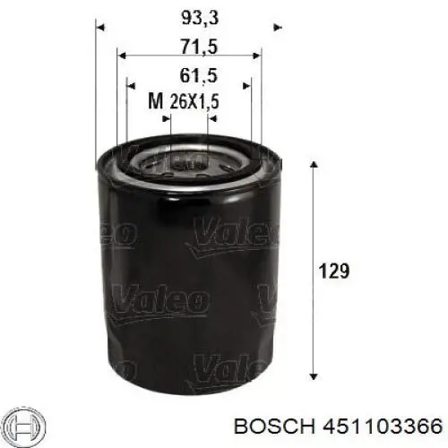 451103366 Bosch фільтр масляний