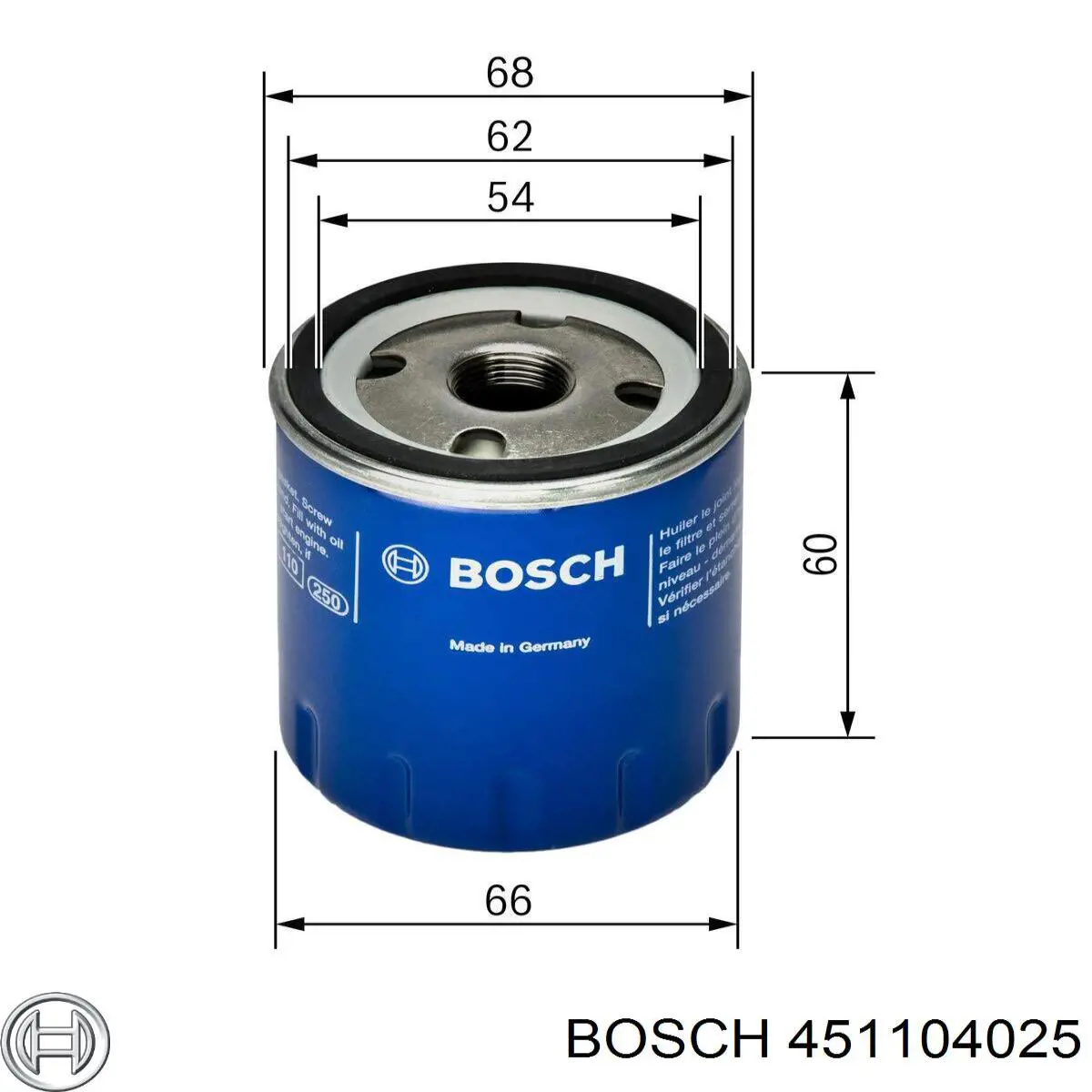 451104025 Bosch фільтр масляний