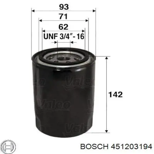 451203194 Bosch фільтр масляний