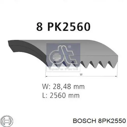 Купити 8PK2550 Bosch Ремінь генератора