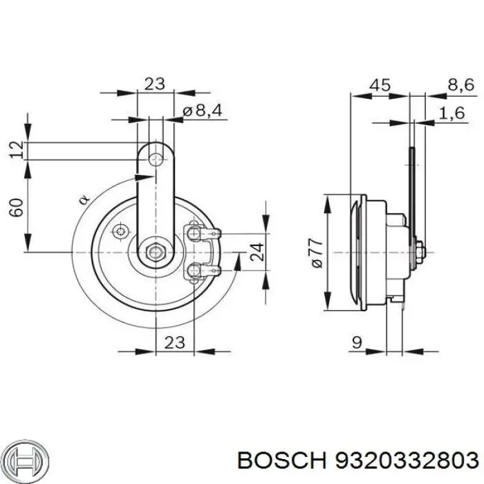 Купити 9320332803 Bosch Клаксон