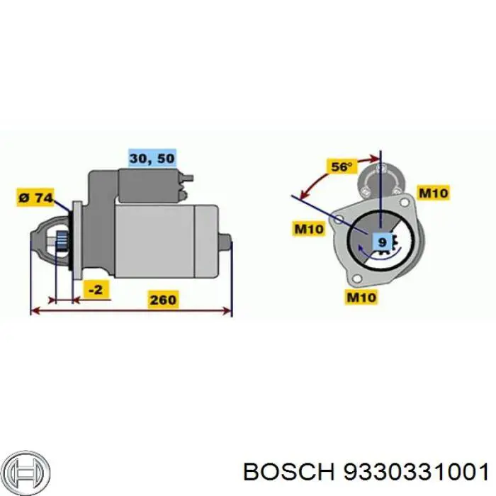 9330331001 Bosch реле втягує стартера