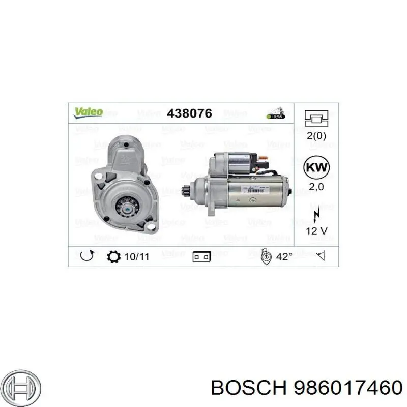 Стартер Bosch 986017460 ціна, від 53.91 USD