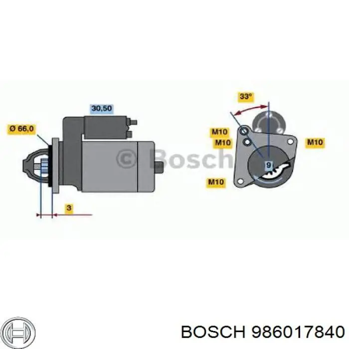 Стартер 986017840 Bosch