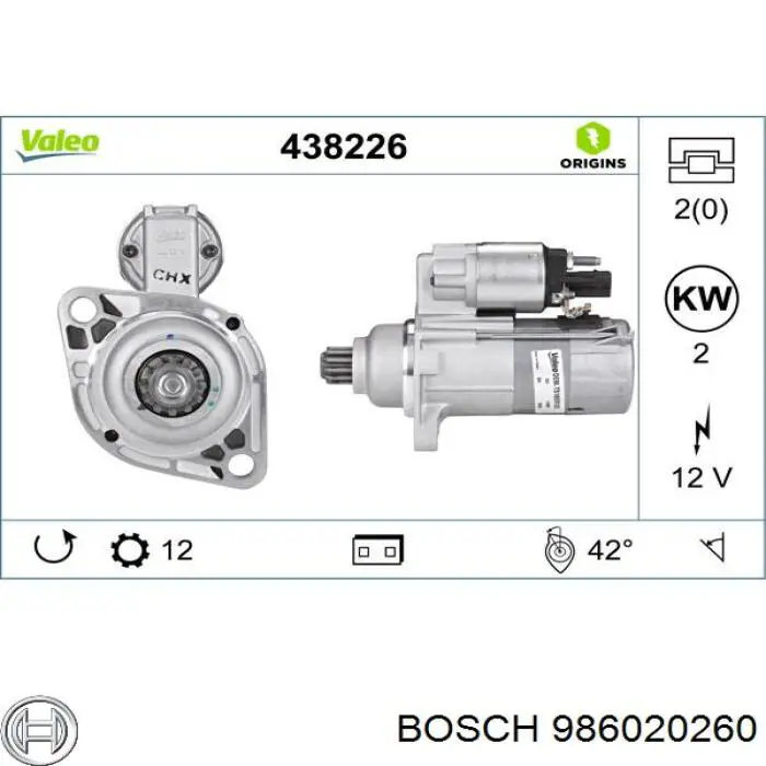 986020260 Bosch Стартер двигуна