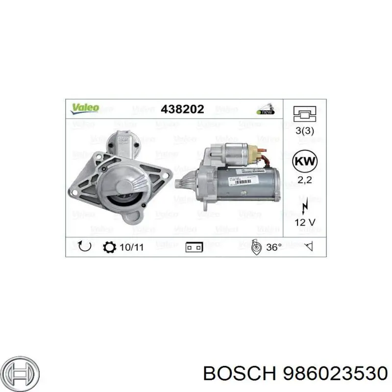 Стартер Bosch 986023530 ціна, від 56.24 USD