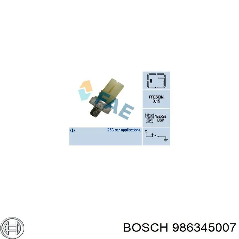 986345007 Bosch Датчик показника тиску масла