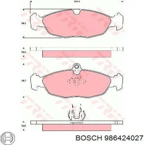 Купити 986424027 Bosch Задні колодки