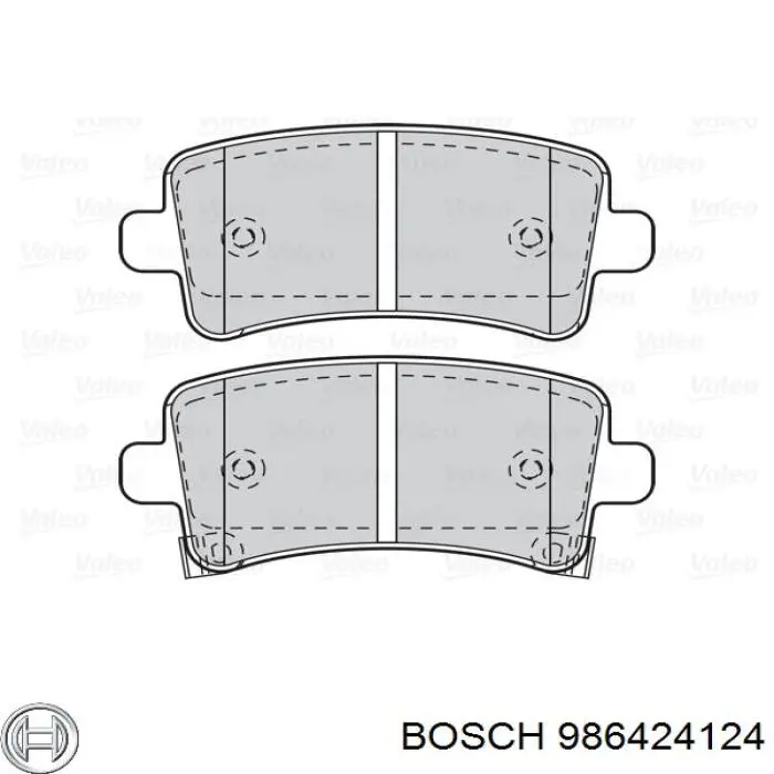 986424124 Bosch колодки гальмові задні, дискові