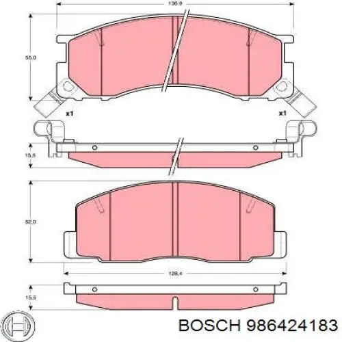 986424183 Bosch Передні гальмівні колодки