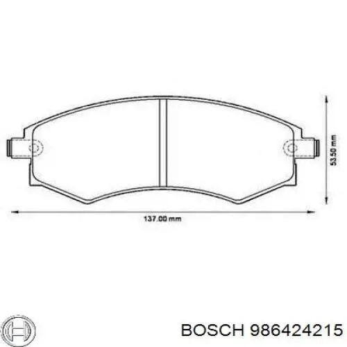 986424215 Bosch колодки гальмівні передні, дискові