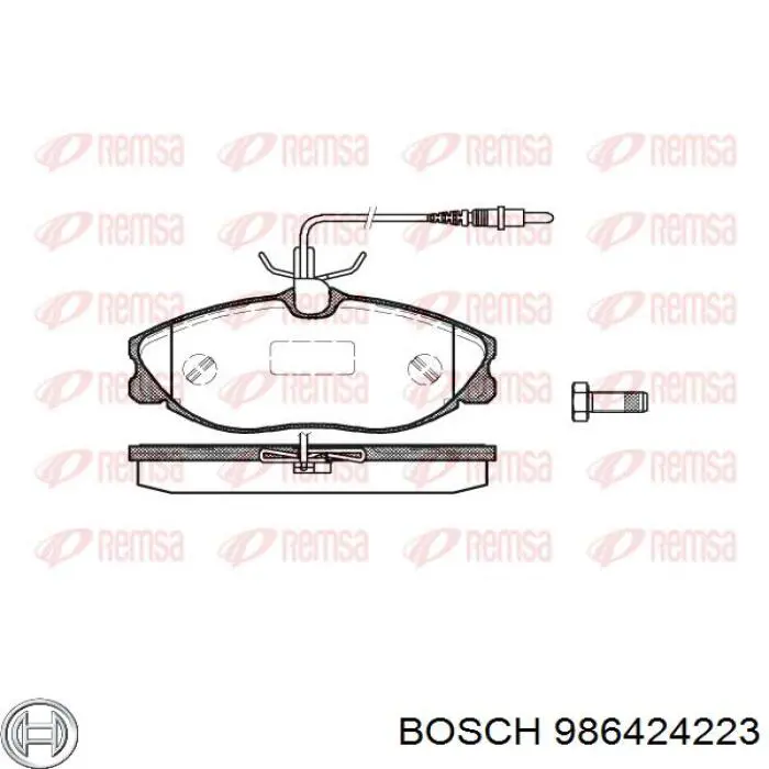 Передні тормозні колодки 986424223 Bosch