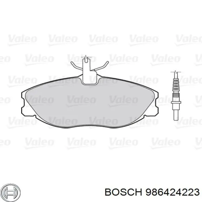 Купити 986424223 Bosch Колодки гальмівні передні, дискові
