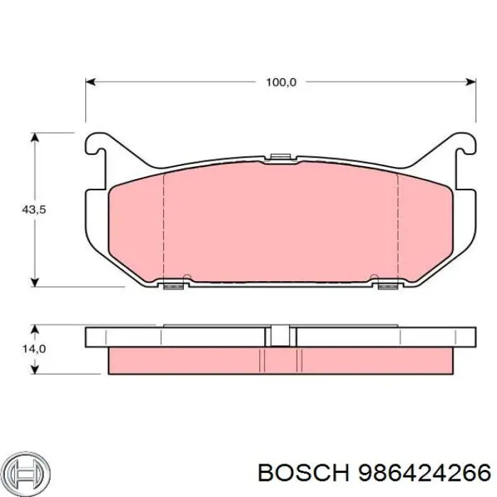 Колодки гальмові задні, дискові 986424266 Bosch