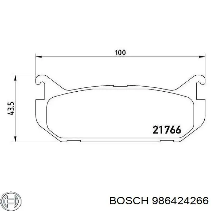 986424266 Bosch Колодки гальмівні задні, дискові